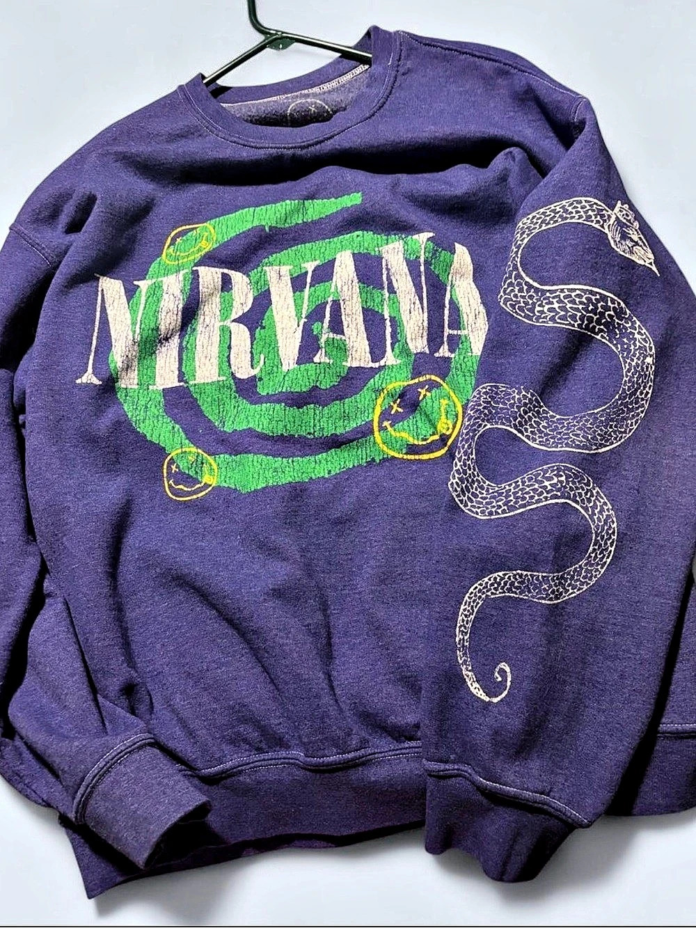 Nirvana Graphic Sweatshirt Purple Small